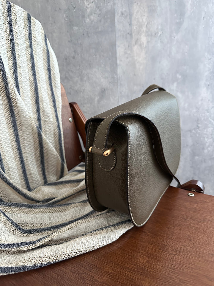 Gucci Bamboo Crossbody Bag – Olive Green (Pigskin Leather)