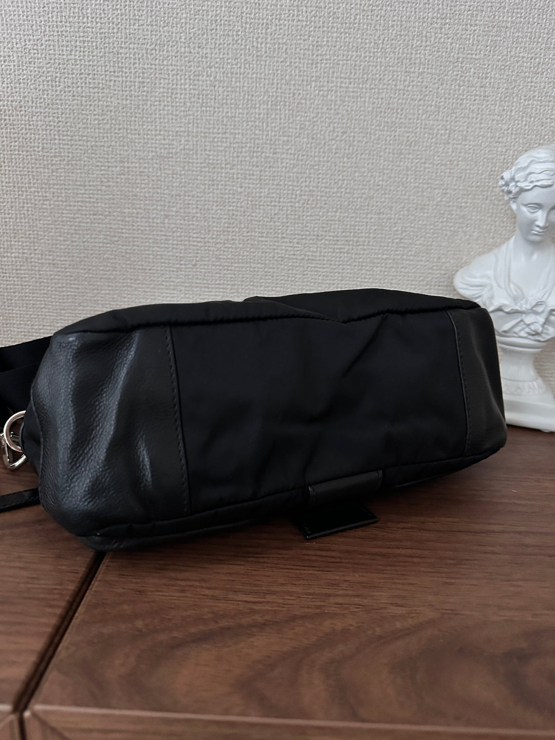 Prada Flap Hobo Bag 🖤✨ Nylon & Leather Mix