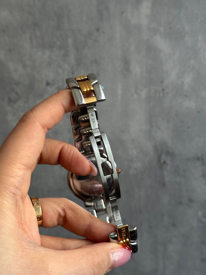 Fendi Vintage Two-Tone Chain Watch – Gold & Silver