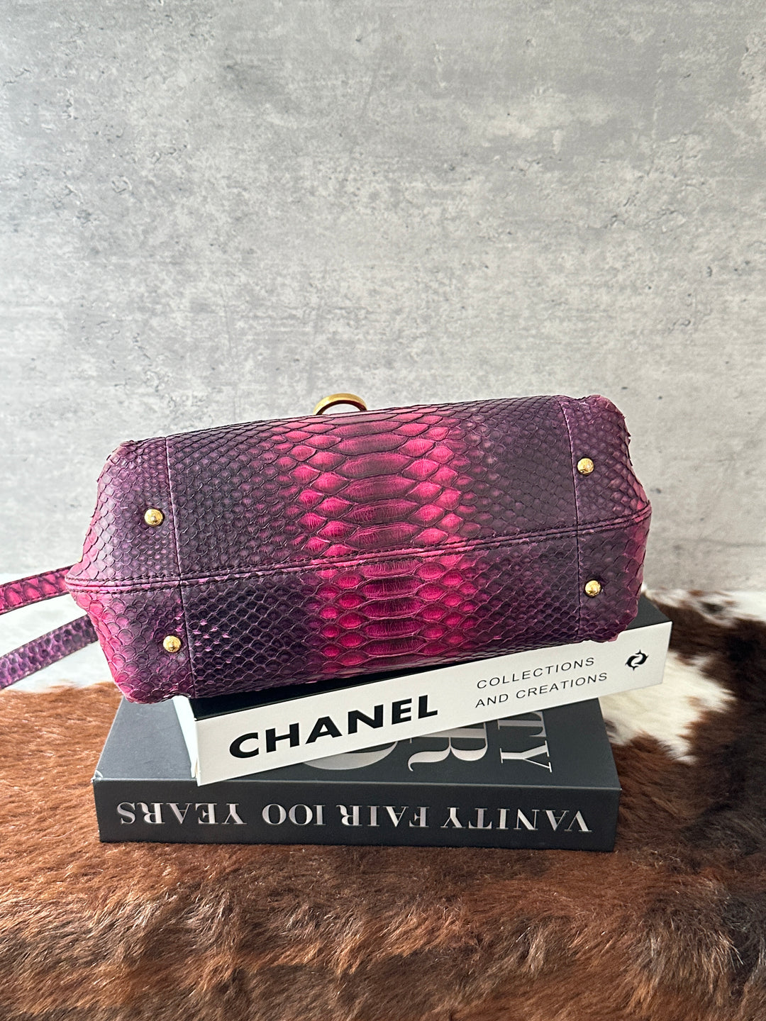 Ferragamo Python Kelly-Style Top Handle Bag 🐍｜Rare Gradient Pink × Original Strap × Small Kelly Shape✨