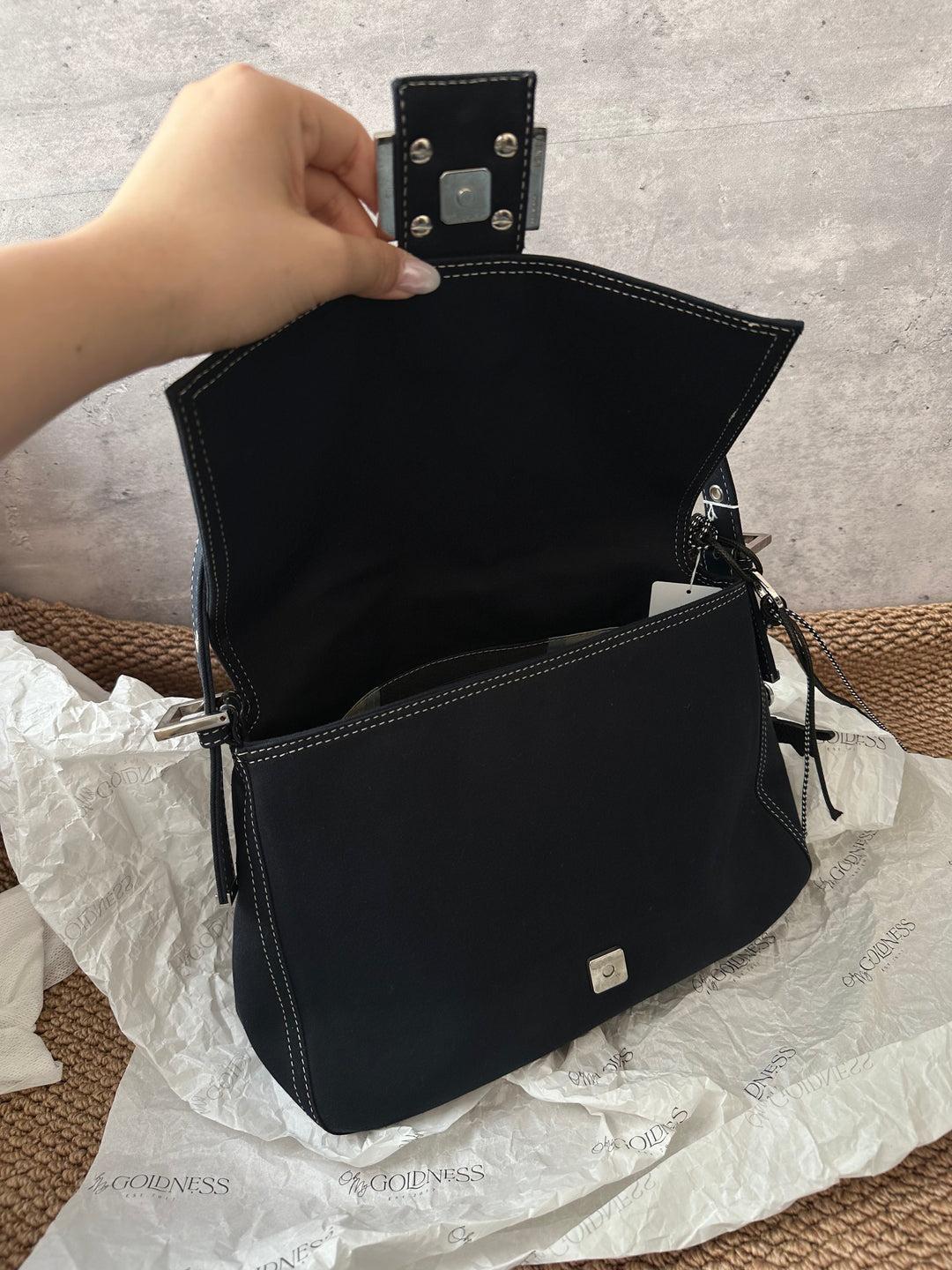 FENDI Denim Blue Contrast Stitch Maama 💙