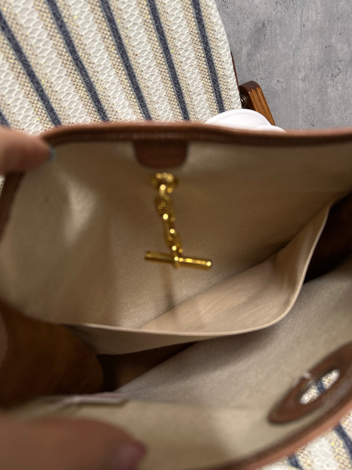 Hermes Canvas & Leather Shoulder Bag – 26 Size