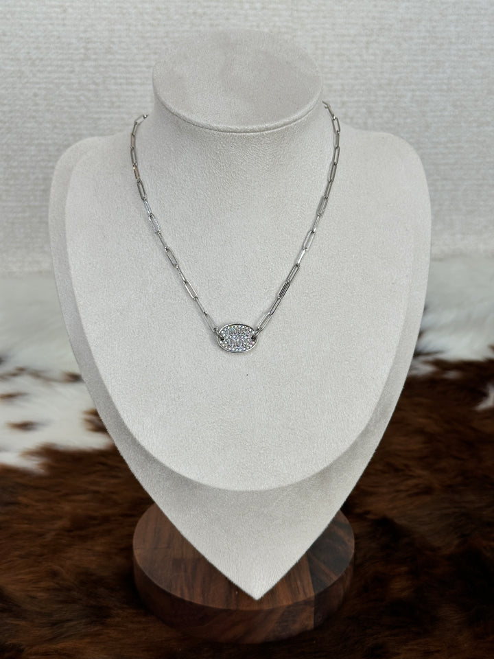 Dior “Crystal Logo Tag Necklace” ✨🤍 | Modern Sparkle & Chic Minimal Luxury