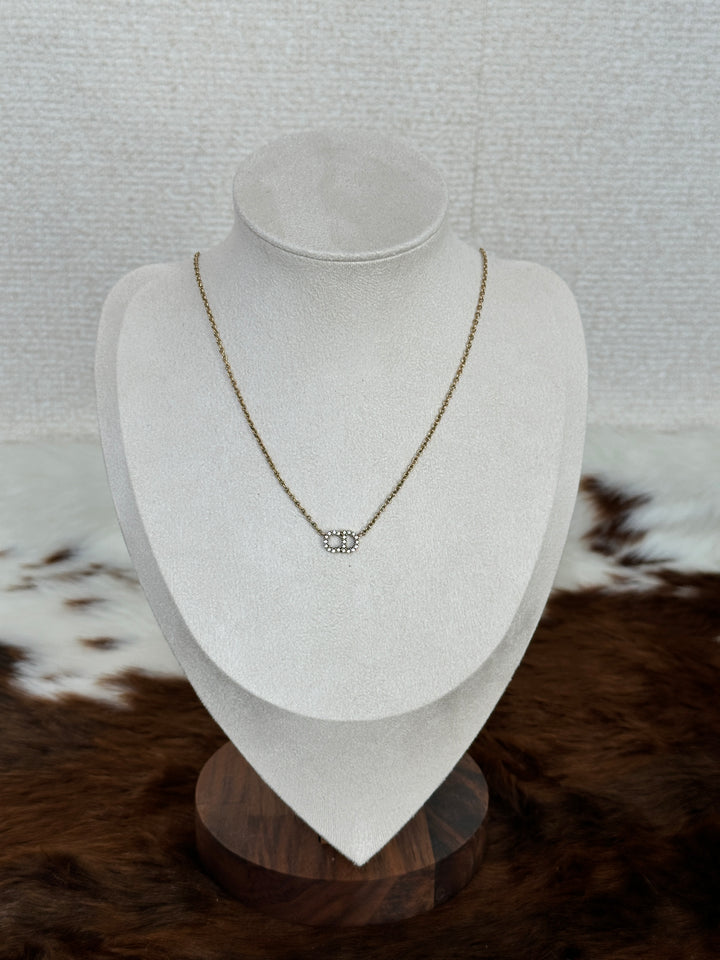 Dior “Crystal CD Logo Necklace” 🤩✨ | Minimal Sparkle & Timeless Dior Elegance