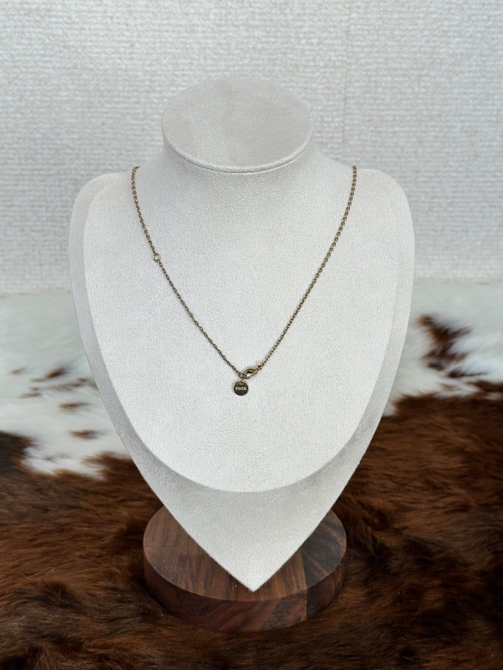 Dior “Crystal CD Logo Necklace” 🤩✨ | Minimal Sparkle & Timeless Dior Elegance