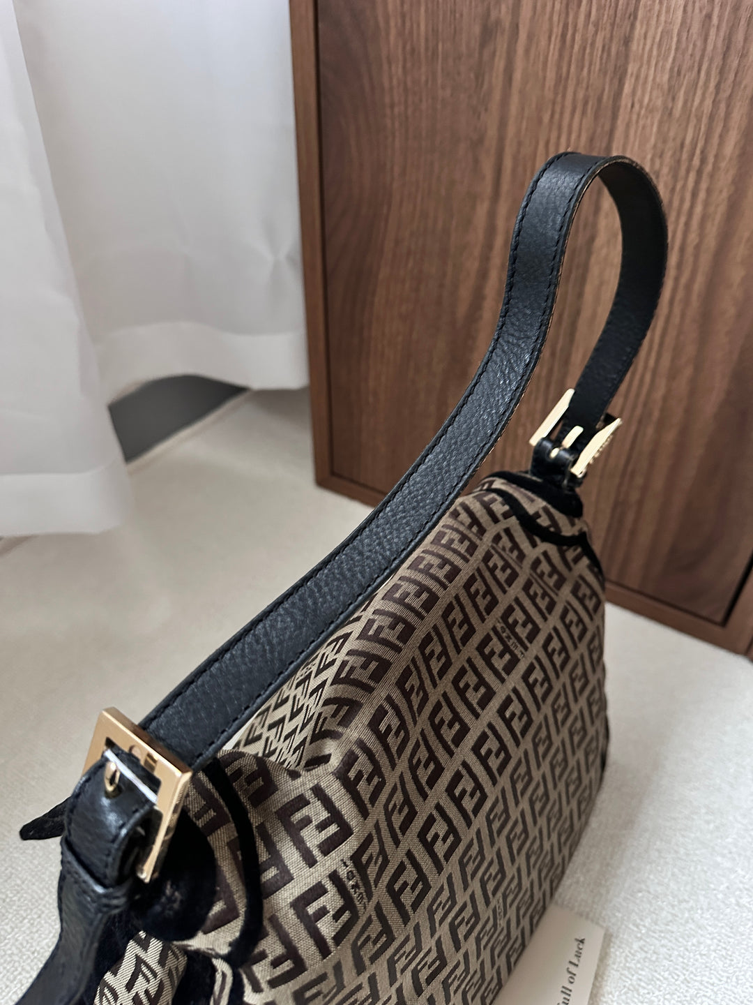 "Fendi Gold Buckle Mamaa 🖤✨ Rare Velvet Trim Edition