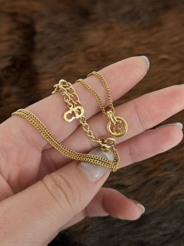 Dior “Mini CD Monogram Pendant Necklace” 😻✨ | Minimal Chic & Everyday Golden Elegance