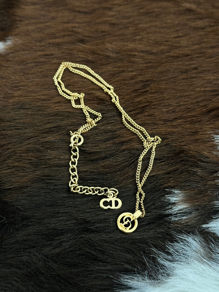 Dior “Mini CD Monogram Pendant Necklace” 😻✨ | Minimal Chic & Everyday Golden Elegance