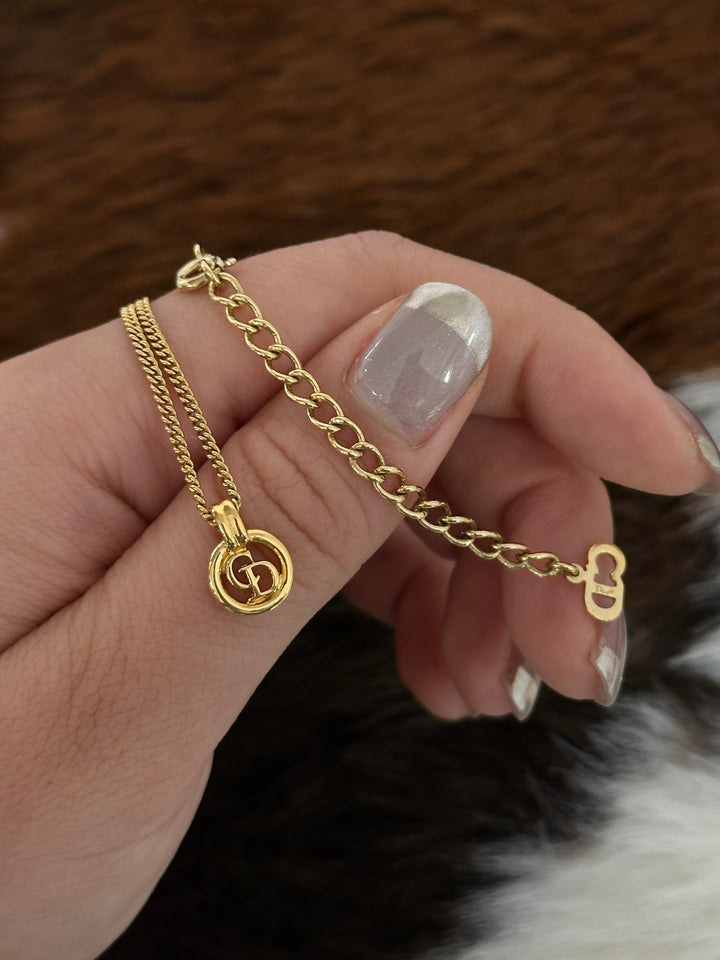 Dior “Mini CD Monogram Pendant Necklace” 😻✨ | Minimal Chic & Everyday Golden Elegance