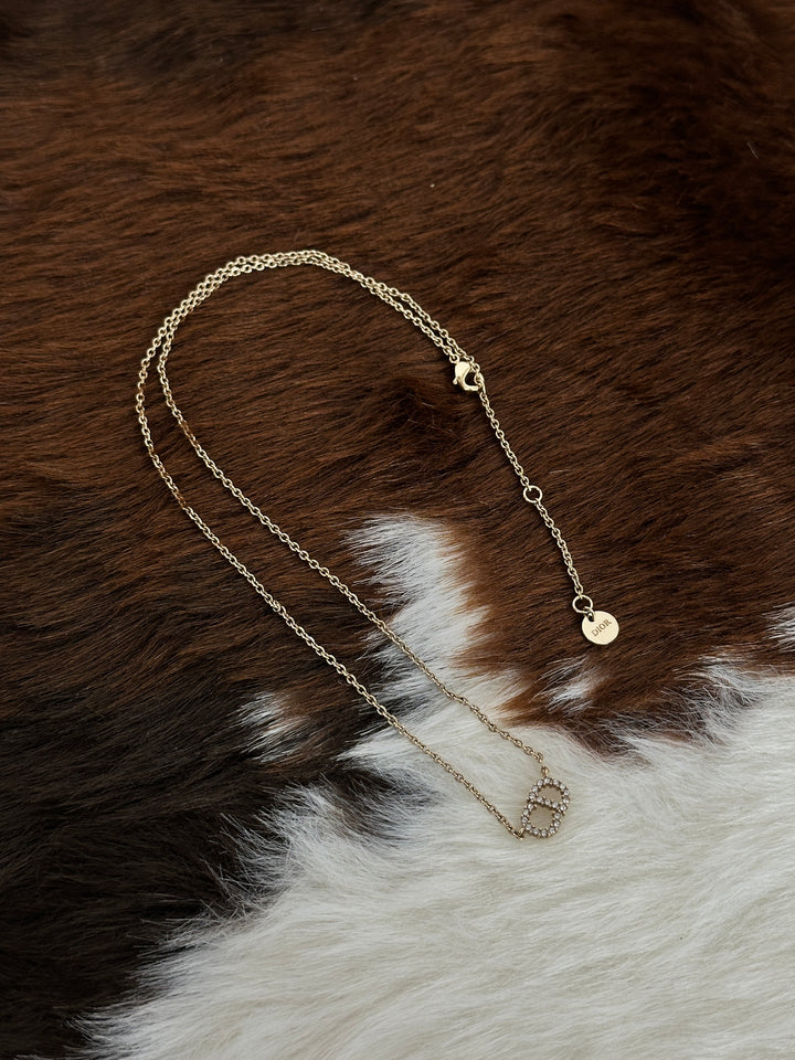 Dior “Crystal CD Mini Pendant Necklace” ❤️✨ | Soft Sparkle & Minimal Dior Elegance