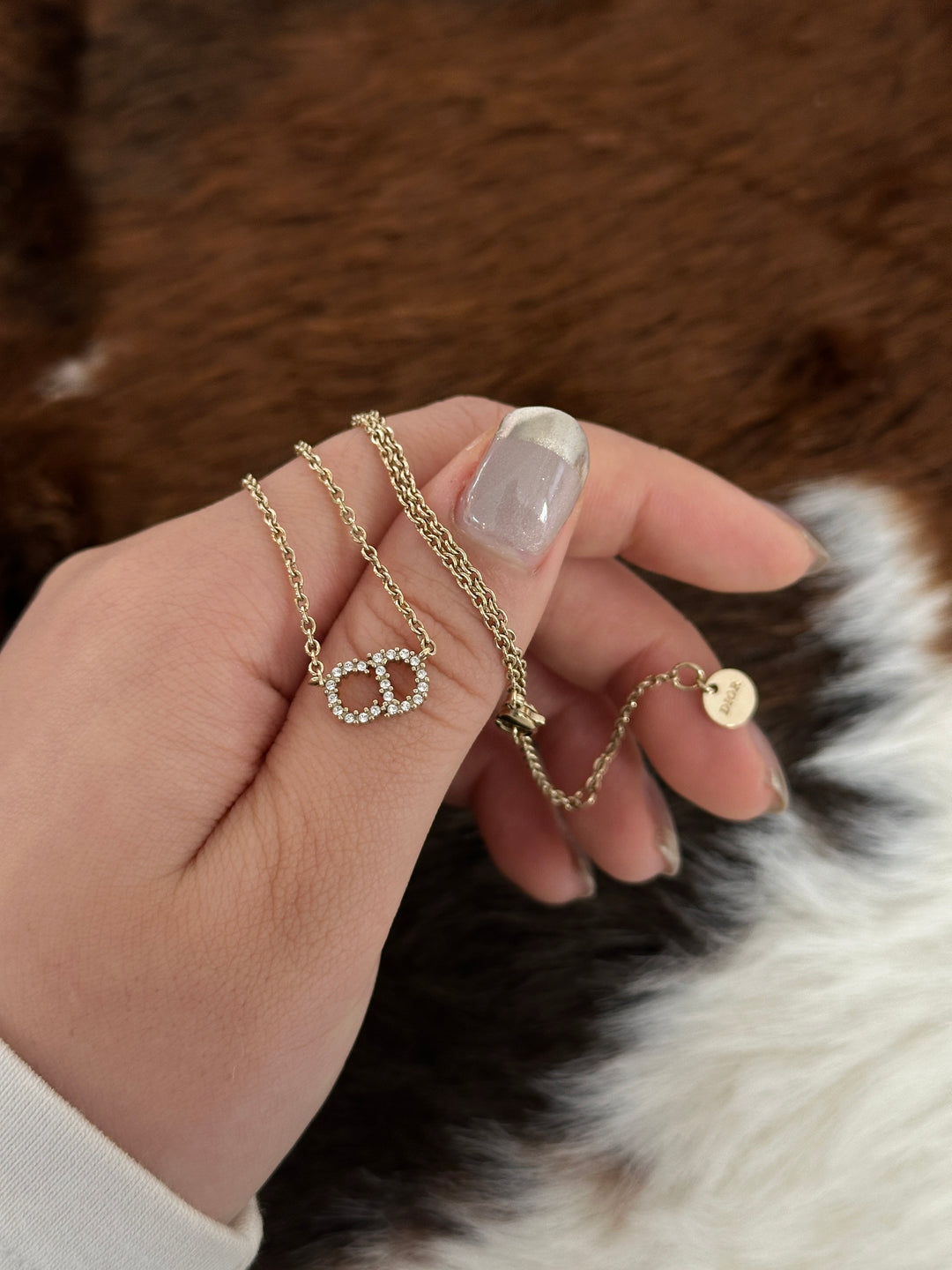 Dior “Crystal CD Mini Pendant Necklace” ❤️✨ | Soft Sparkle & Minimal Dior Elegance