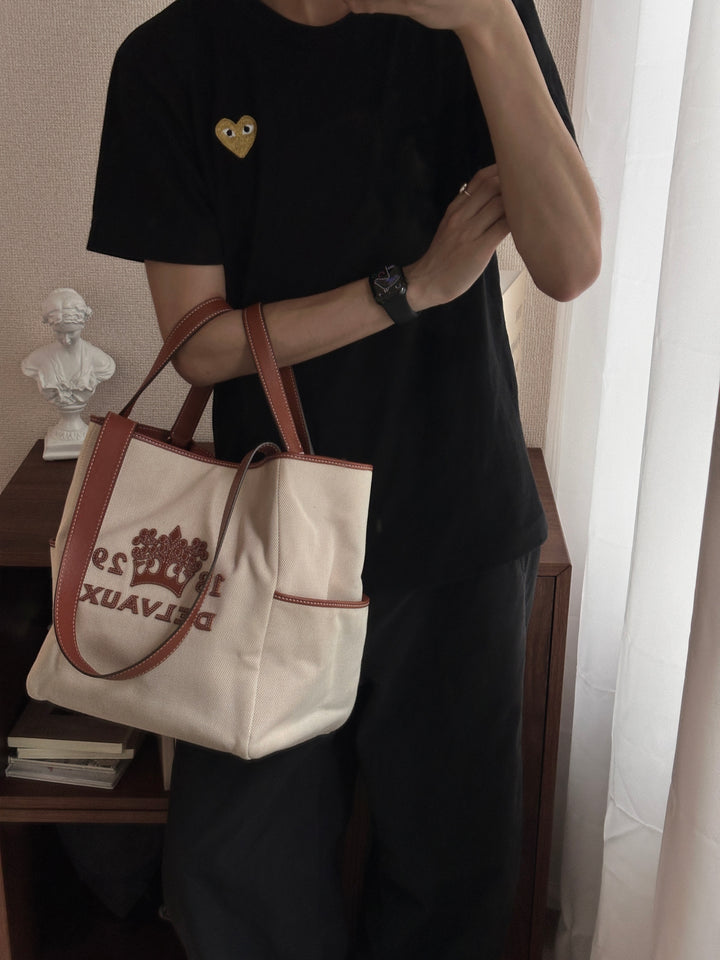 Delvaux Canvas & Leather Tote 🤎✨ 2-Way Carry