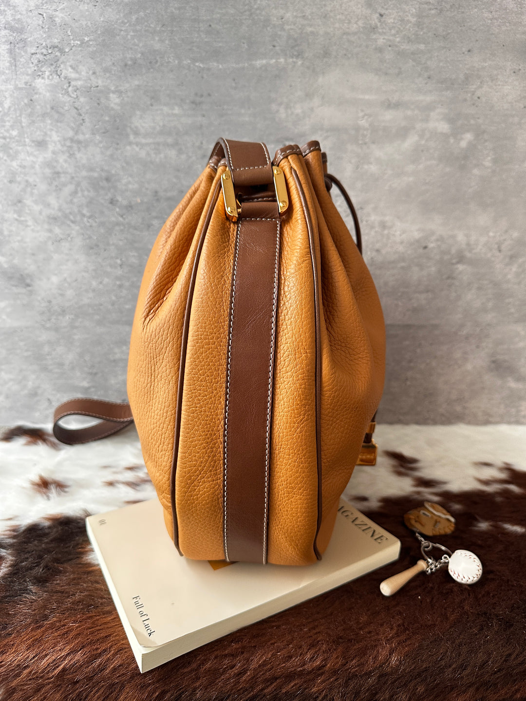 LOEWE Honey Calfskin Bucket Bag 🍯🤎｜Honey Brown × Chocolate Trim × Soft Calfskin✨