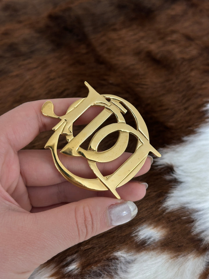 Dior “Classic CD Monogram Brooch” 😻✨ | Bold, Sleek & Ultra-Elegant Golden Statement