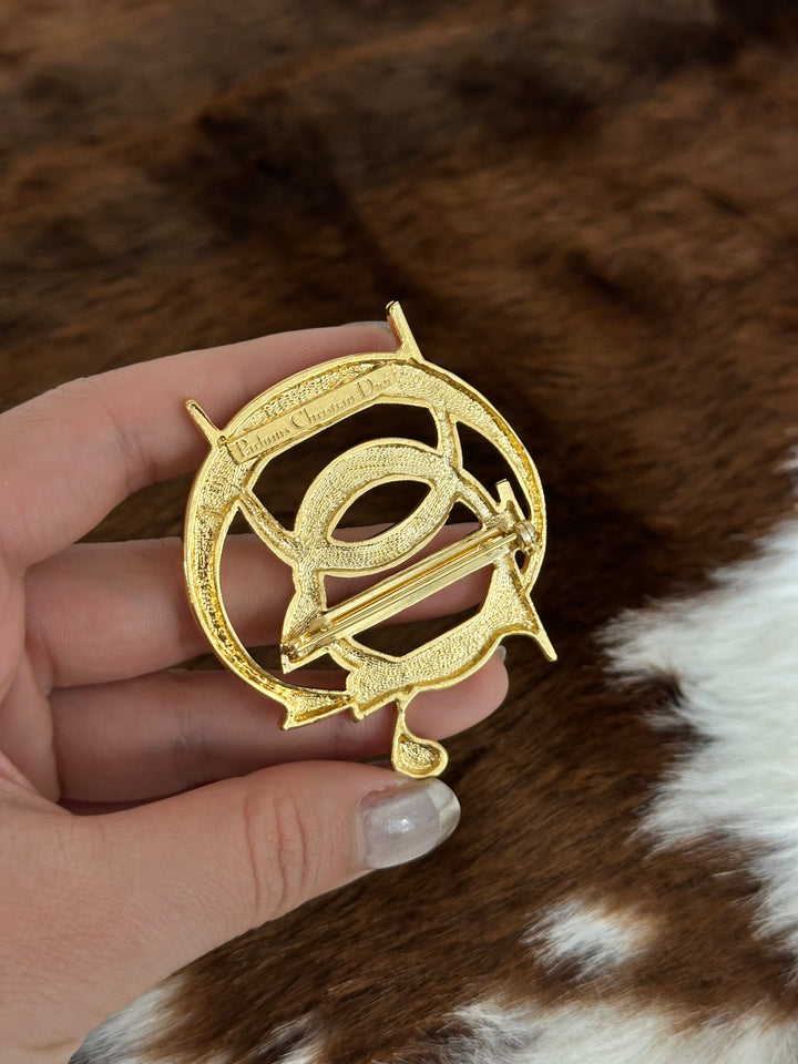 Dior “Classic CD Monogram Brooch” 😻✨ | Bold, Sleek & Ultra-Elegant Golden Statement