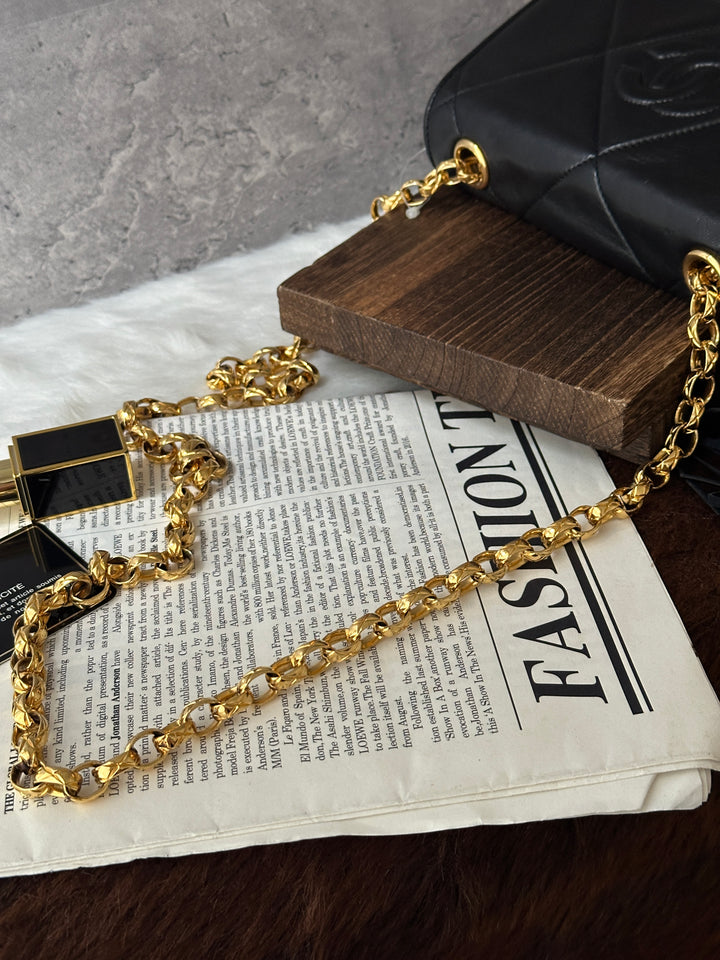 Chanel Vintage Tassel Chain Shoulder Bag 🖤✨｜Black-on-Black CC × Gold Chain × Statement Tassel