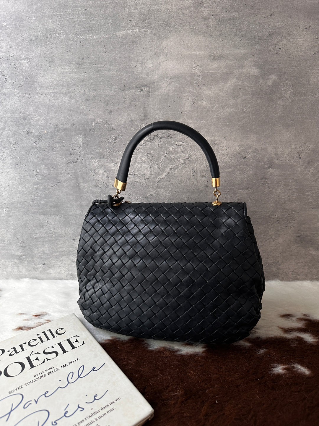 Bottega Veneta Intrecciato Kelly-Style Bag 🖤🩶｜Original Strap × Dark Grey Woven Leather × High Value Find