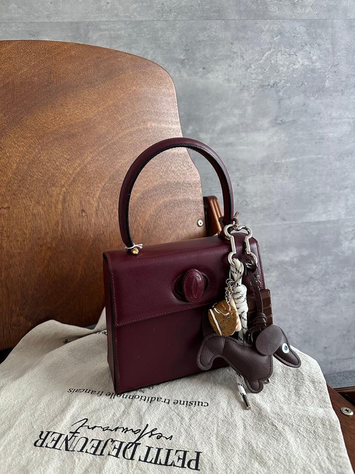 Cartier Mini Turn-Lock Kelly Handbag in Burgundy