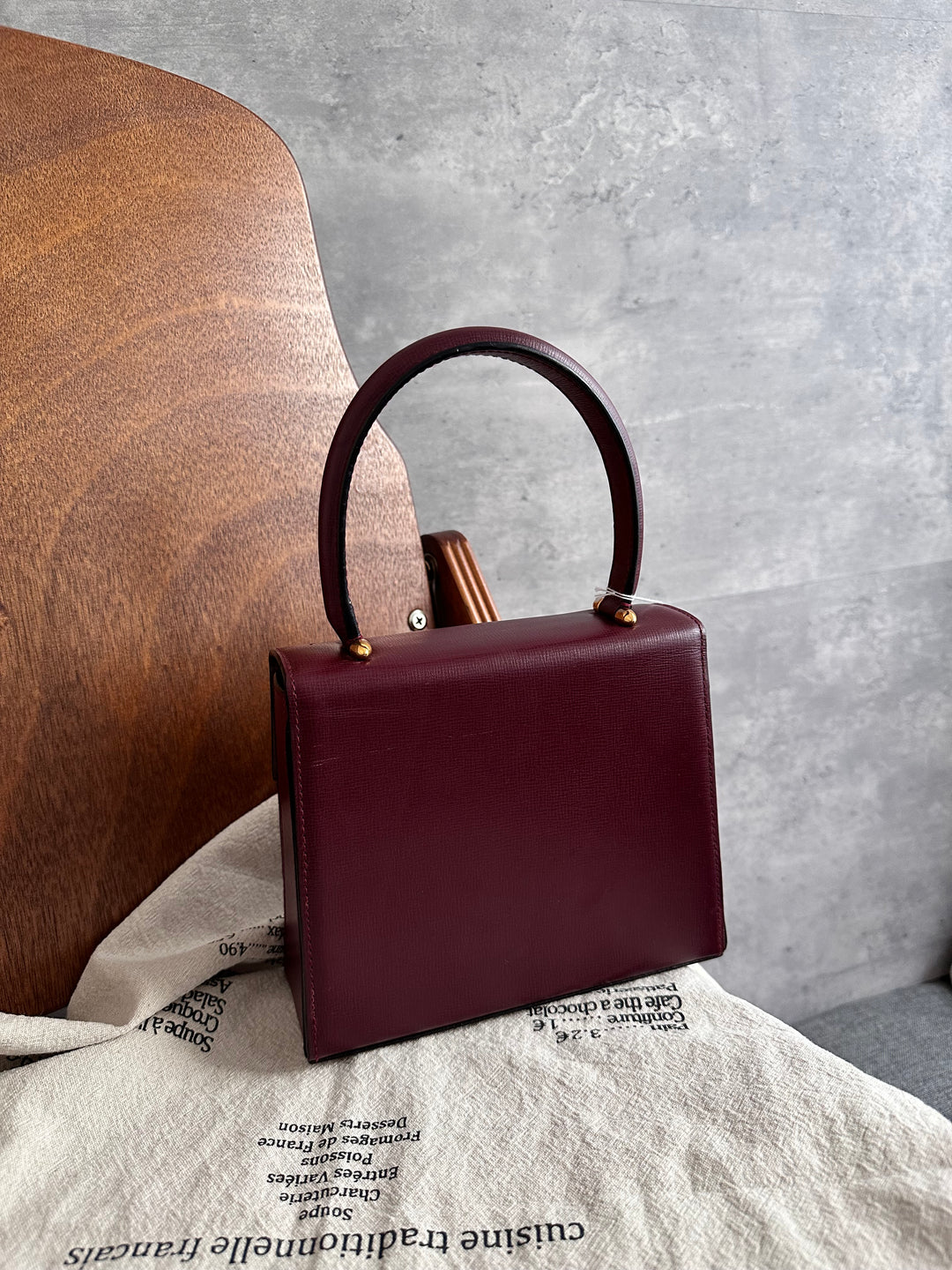 Cartier Mini Turn-Lock Kelly Handbag in Burgundy