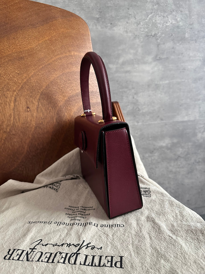 Cartier Mini Turn-Lock Kelly Handbag in Burgundy