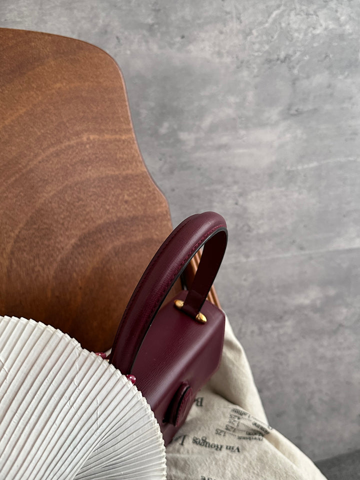 Cartier Mini Turn-Lock Kelly Handbag in Burgundy