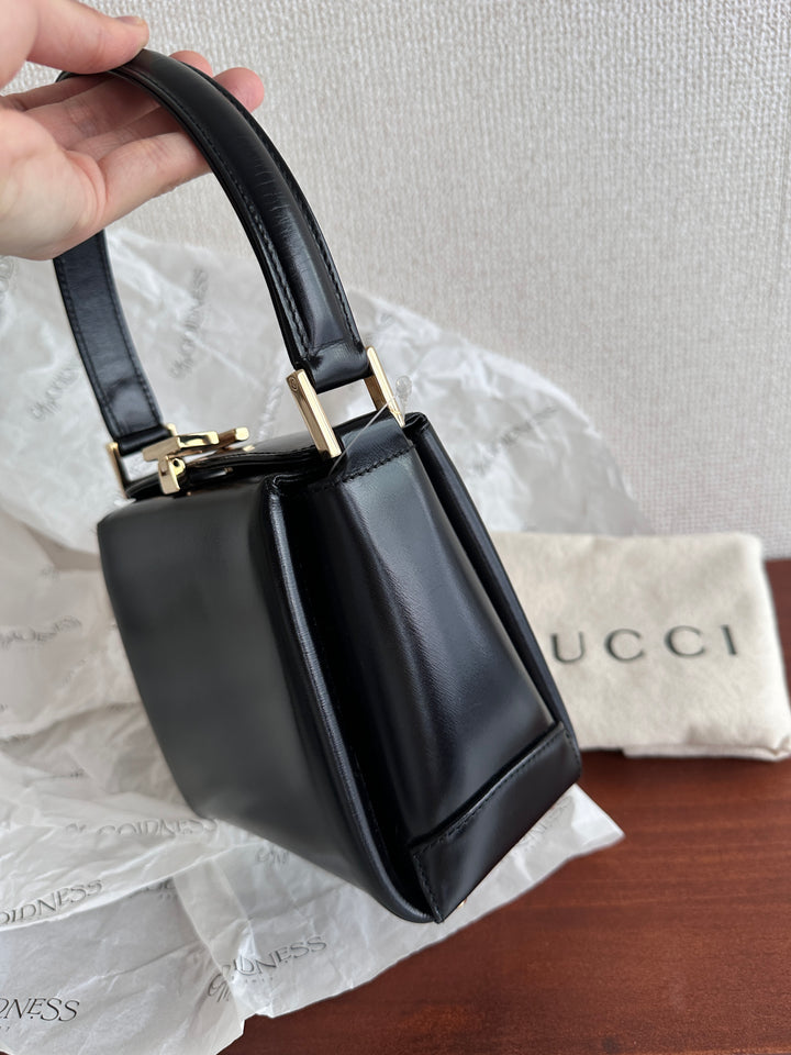 GUCCI Mini Box Bag in Black Box Calf – Iconic Gold G Clasp × Rare Compact Size (Full Set)