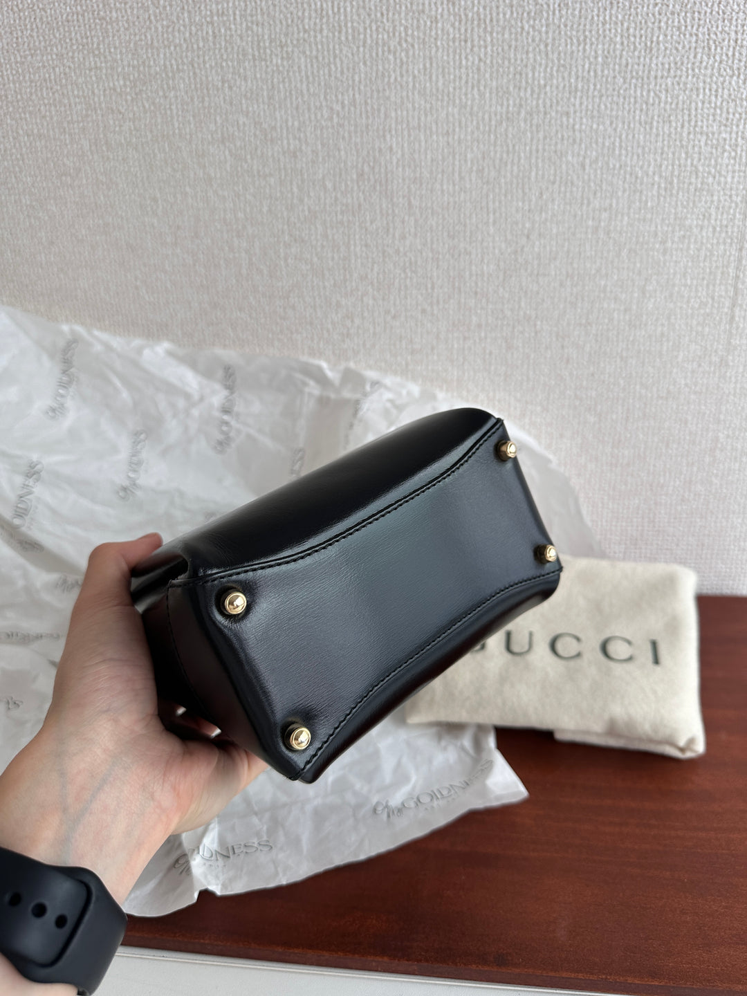GUCCI Mini Box Bag in Black Box Calf – Iconic Gold G Clasp × Rare Compact Size (Full Set)