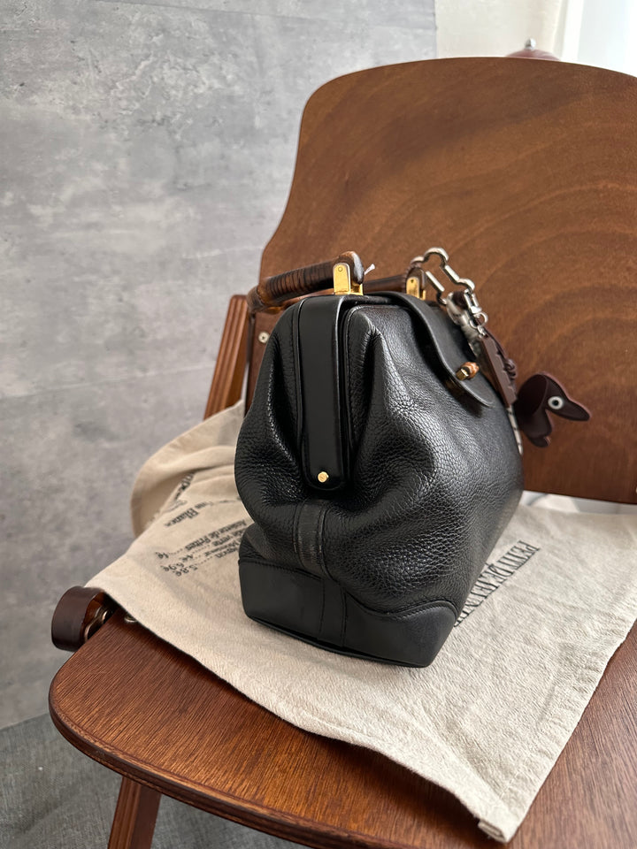 Gucci Bamboo Doctor Bag in Black Cowhide 🖤🎋