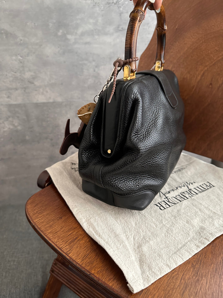 Gucci Bamboo Doctor Bag in Black Cowhide 🖤🎋