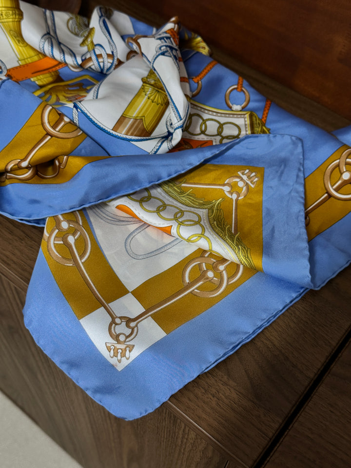 Hermes “Equestrian Silk Scarf” 🐎💙 | Elegant, Bright &amp; Iconically Hermès