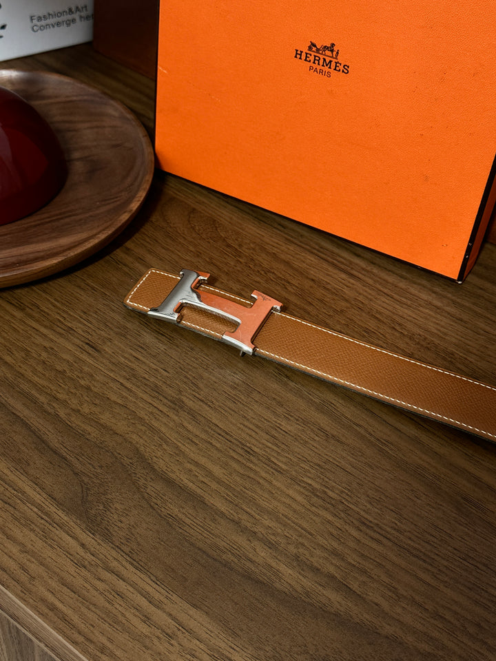 Hermès Reversible “H” Belt｜Classic Silver Buckle × Gold Tan Leather × Timeless Essential 🤎✨