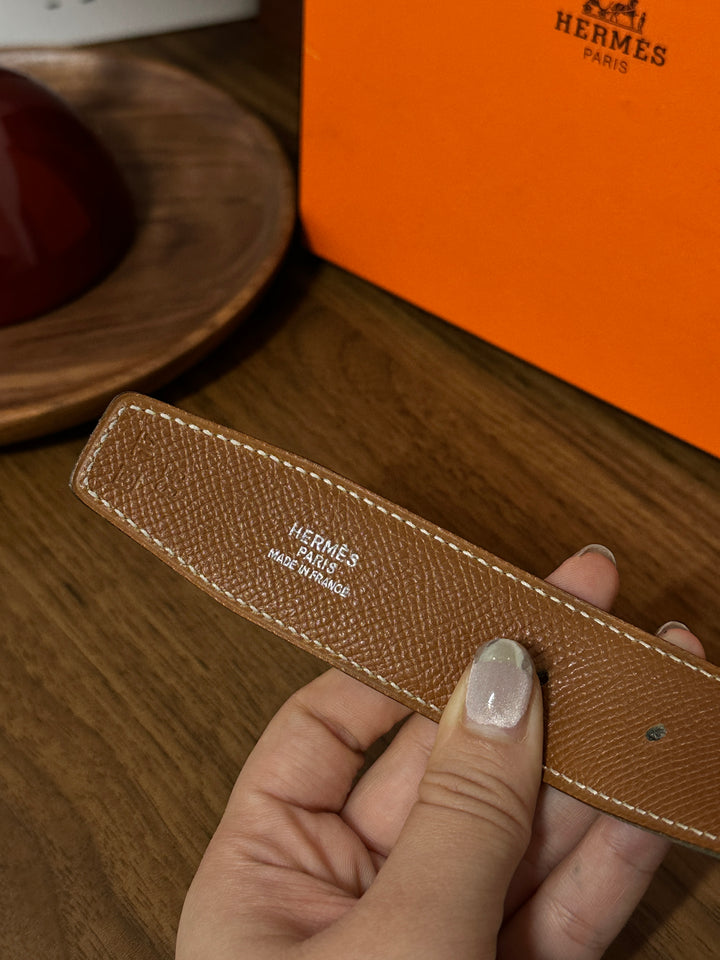Hermès Reversible “H” Belt｜Classic Silver Buckle × Gold Tan Leather × Timeless Essential 🤎✨