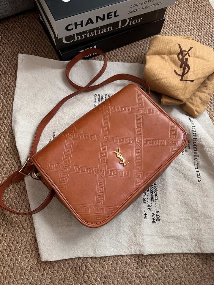 Yves Saint Laurent Caramel Embossed Monogram Crossbody 🤎✨