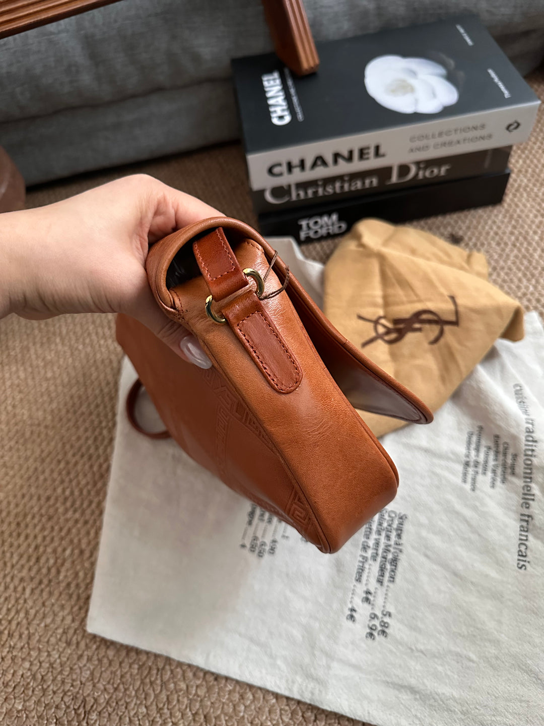 Yves Saint Laurent Caramel Embossed Monogram Crossbody 🤎✨