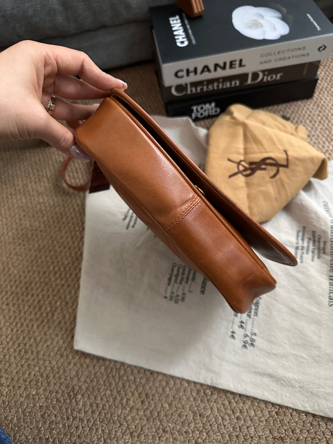 Yves Saint Laurent Caramel Embossed Monogram Crossbody 🤎✨