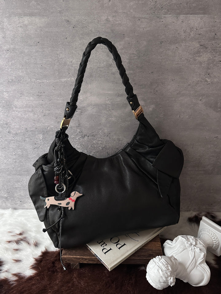 Ferragamo Bow Hobo Bag 🎀｜Braided Handle｜Soft Lambskin｜Lightweight Daily Bag