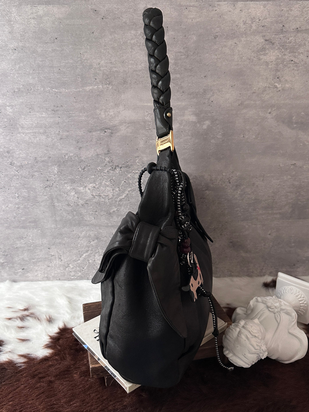 Ferragamo Bow Hobo Bag 🎀｜Braided Handle｜Soft Lambskin｜Lightweight Daily Bag