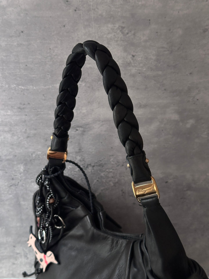 Ferragamo Bow Hobo Bag 🎀｜Braided Handle｜Soft Lambskin｜Lightweight Daily Bag