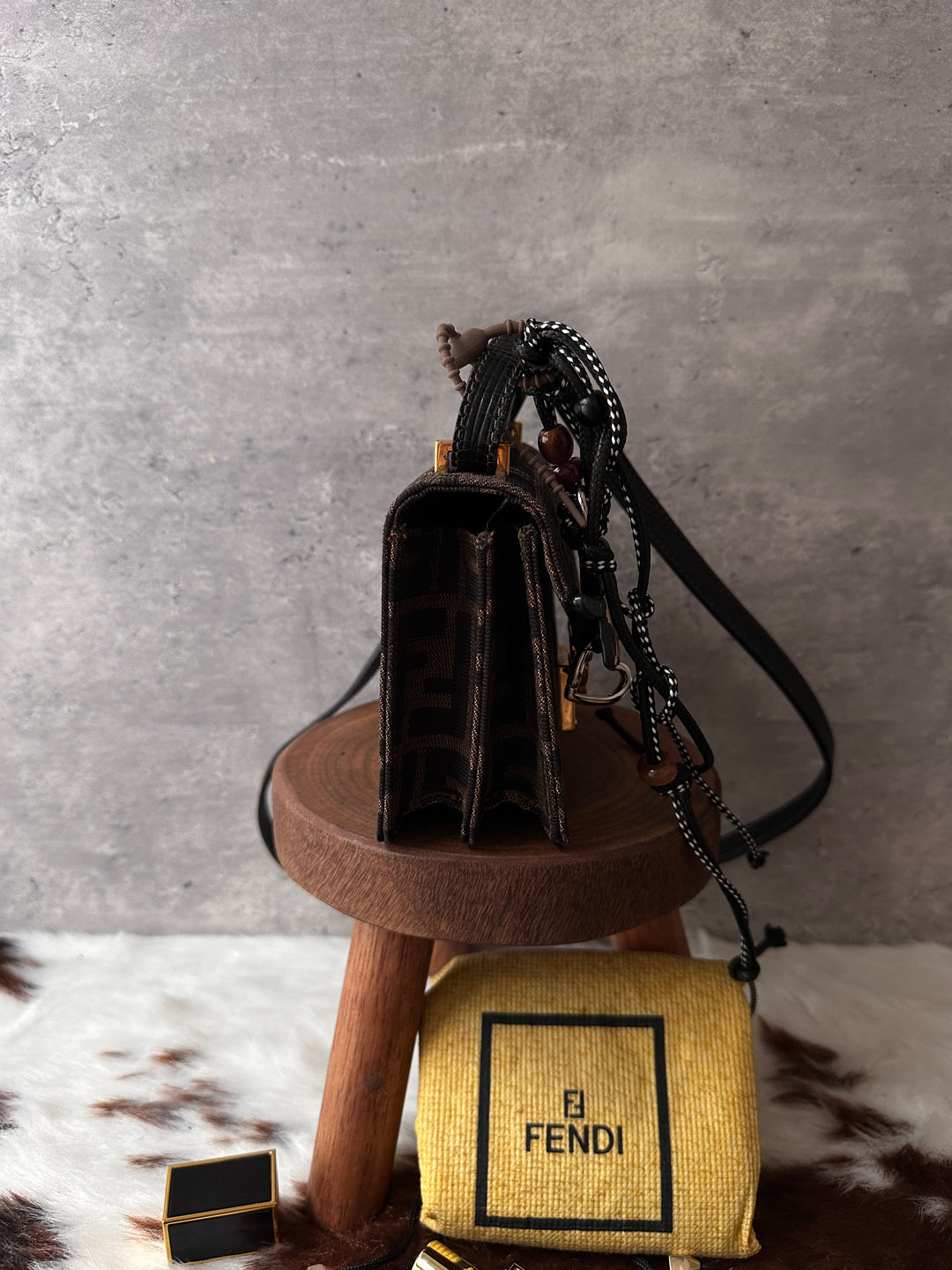 Fendi Mini FF Monogram Box Crossbody Bag 🤎｜Rare Find｜Gold Lock｜Collectible Mini Size