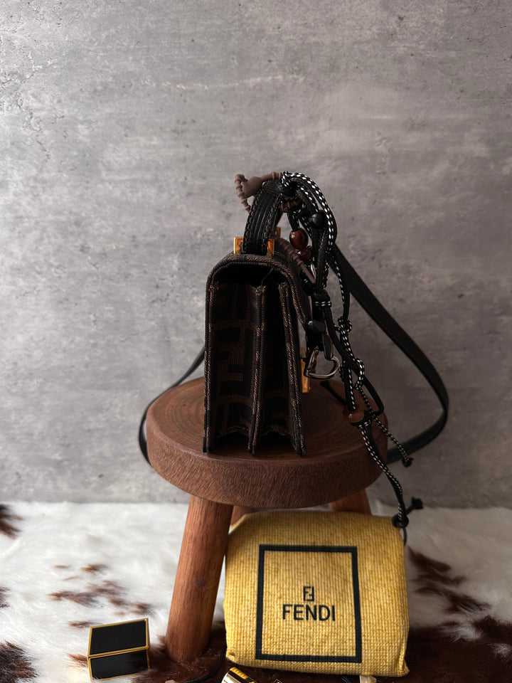 Fendi Mini FF Monogram Box Crossbody Bag 🤎｜Rare Find｜Gold Lock｜Collectible Mini Size