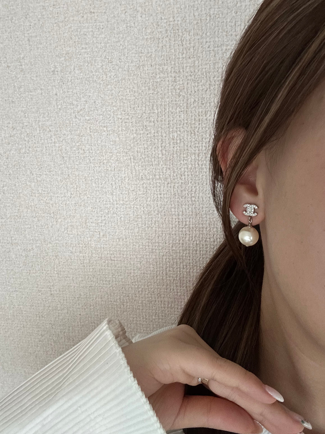 CHANEL CC Crystal &amp; Pearl Stud Earrings ✨｜Elegant Full-Set Collectible