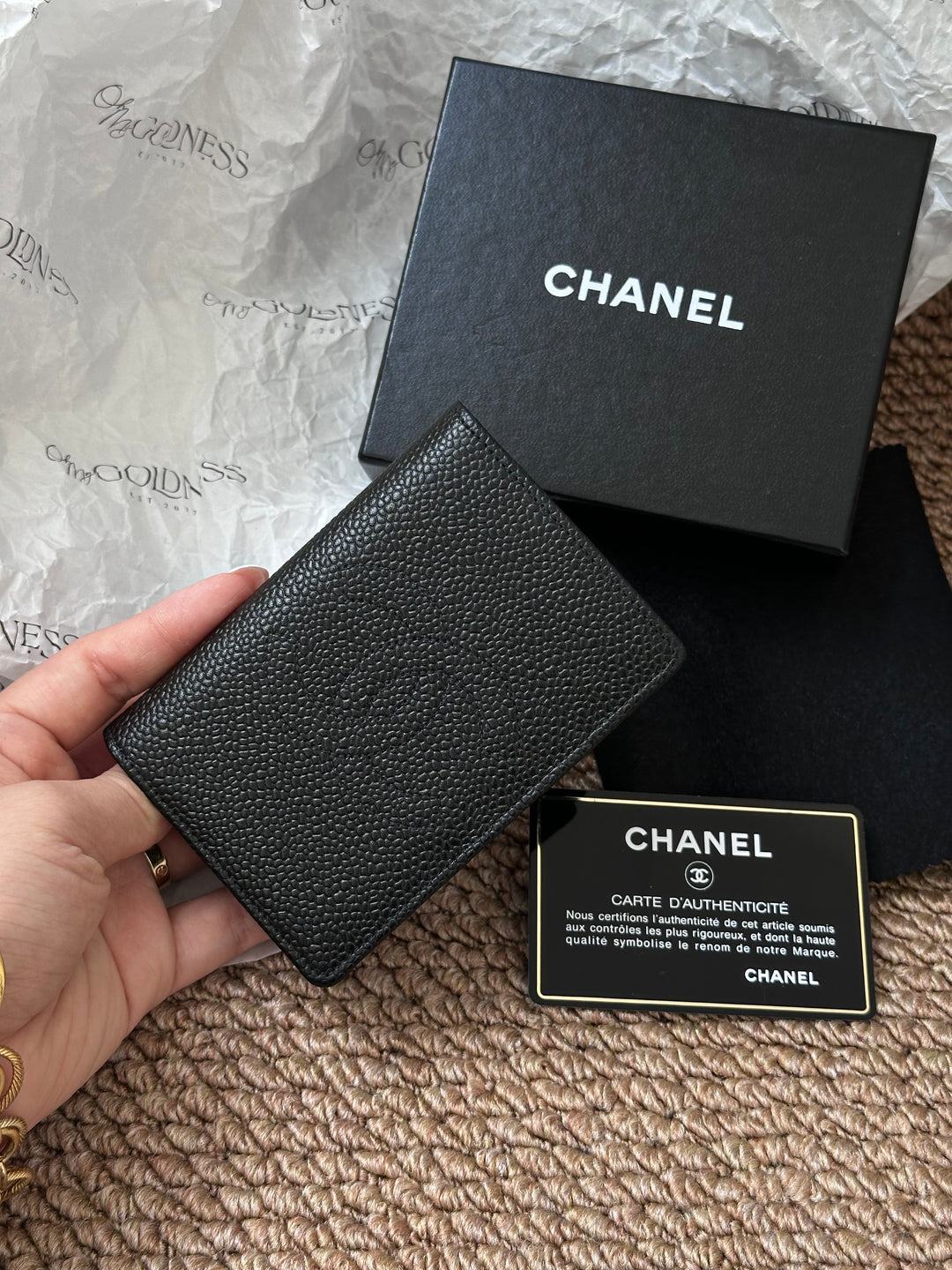 CHANEL Caviar Leather Card Holder 🖤｜Full Set with Box