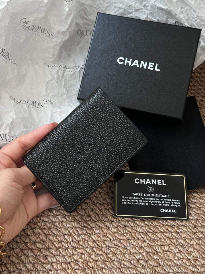 CHANEL Caviar Leather Card Holder 🖤｜Full Set with Box
