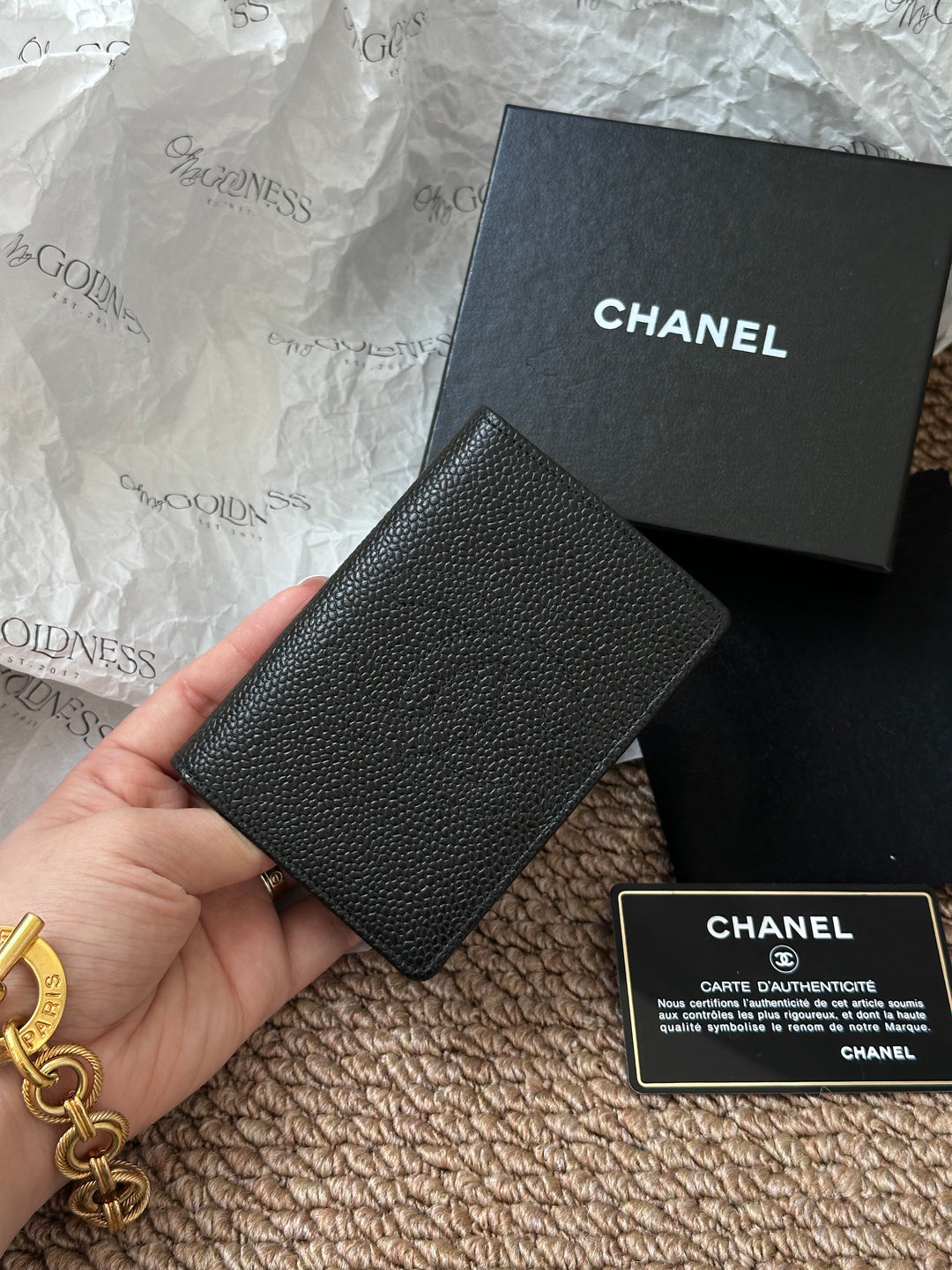 CHANEL Caviar Leather Card Holder 🖤｜Full Set with Box