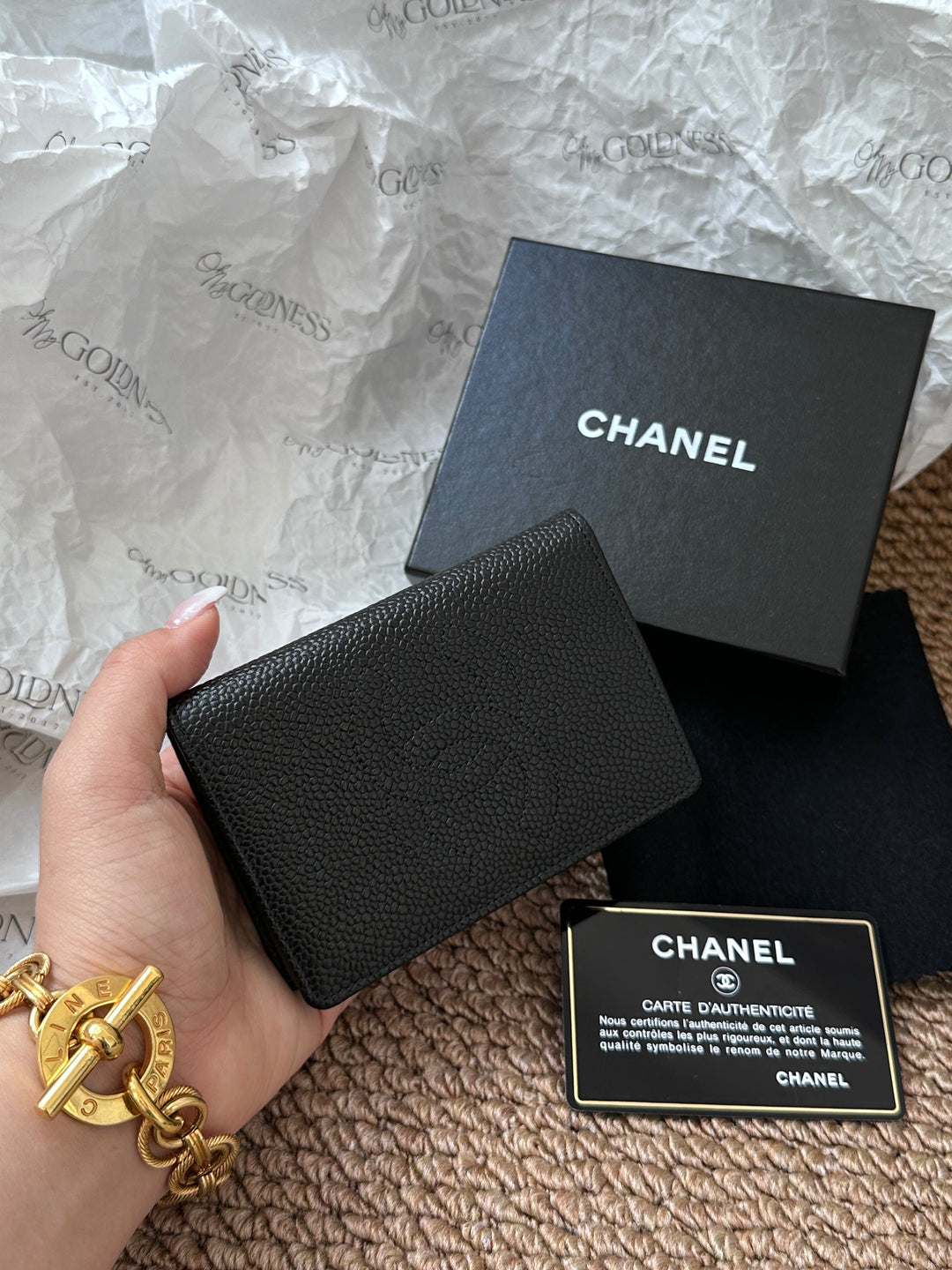 CHANEL Caviar Leather Card Holder 🖤｜Full Set with Box