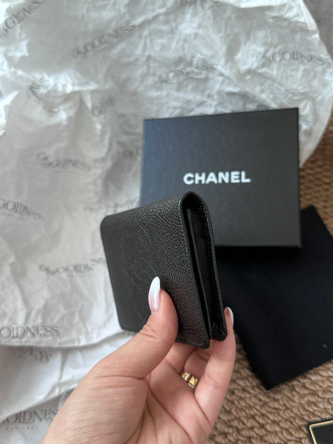 CHANEL Caviar Leather Card Holder 🖤｜Full Set with Box
