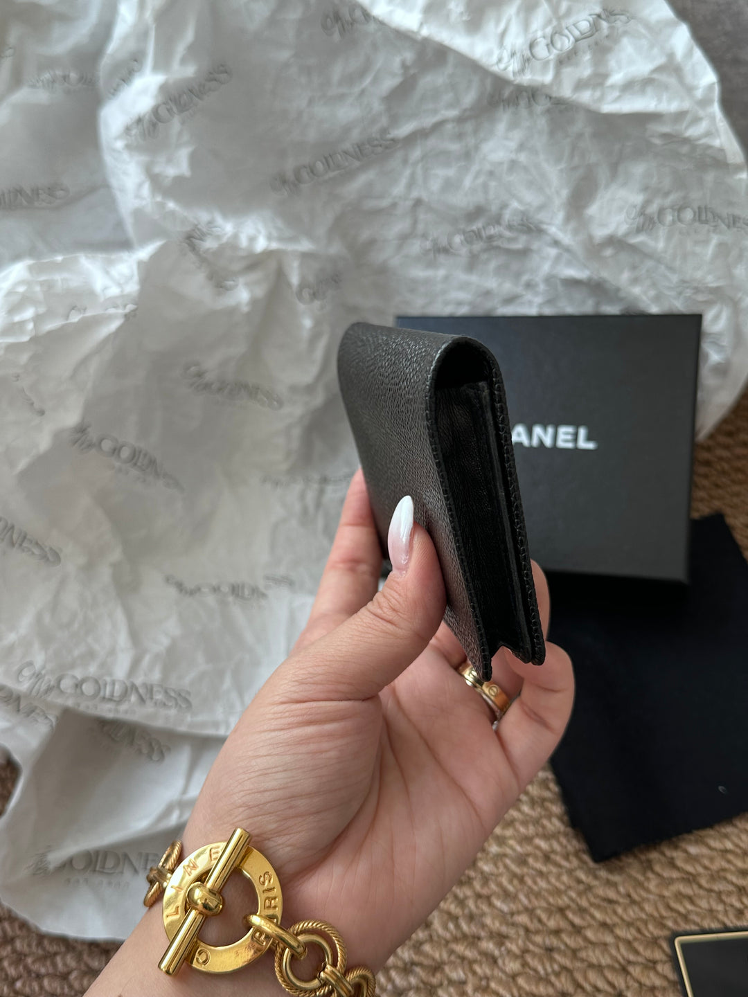 CHANEL Caviar Leather Card Holder 🖤｜Full Set with Box