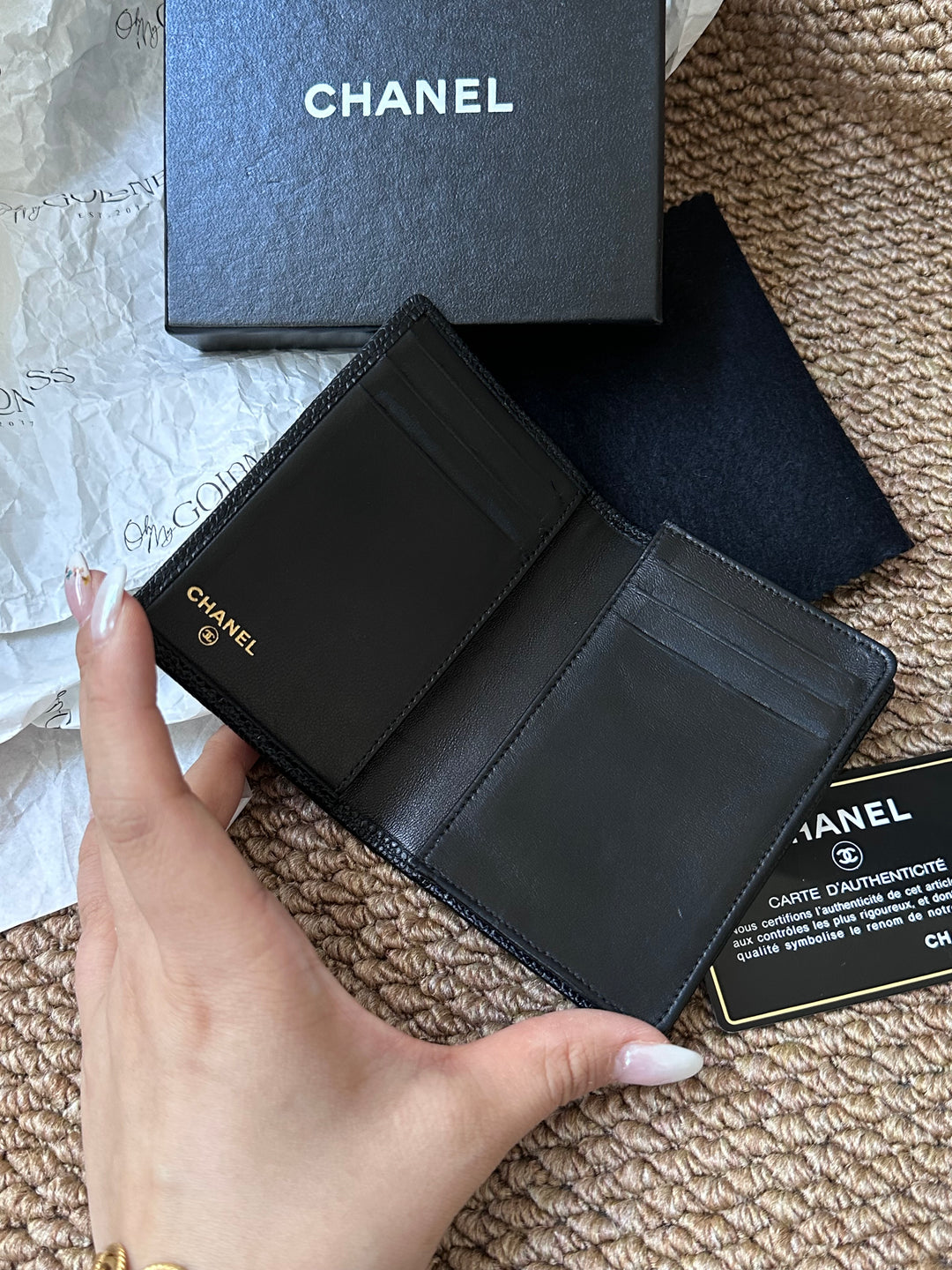 CHANEL Caviar Leather Card Holder 🖤｜Full Set with Box