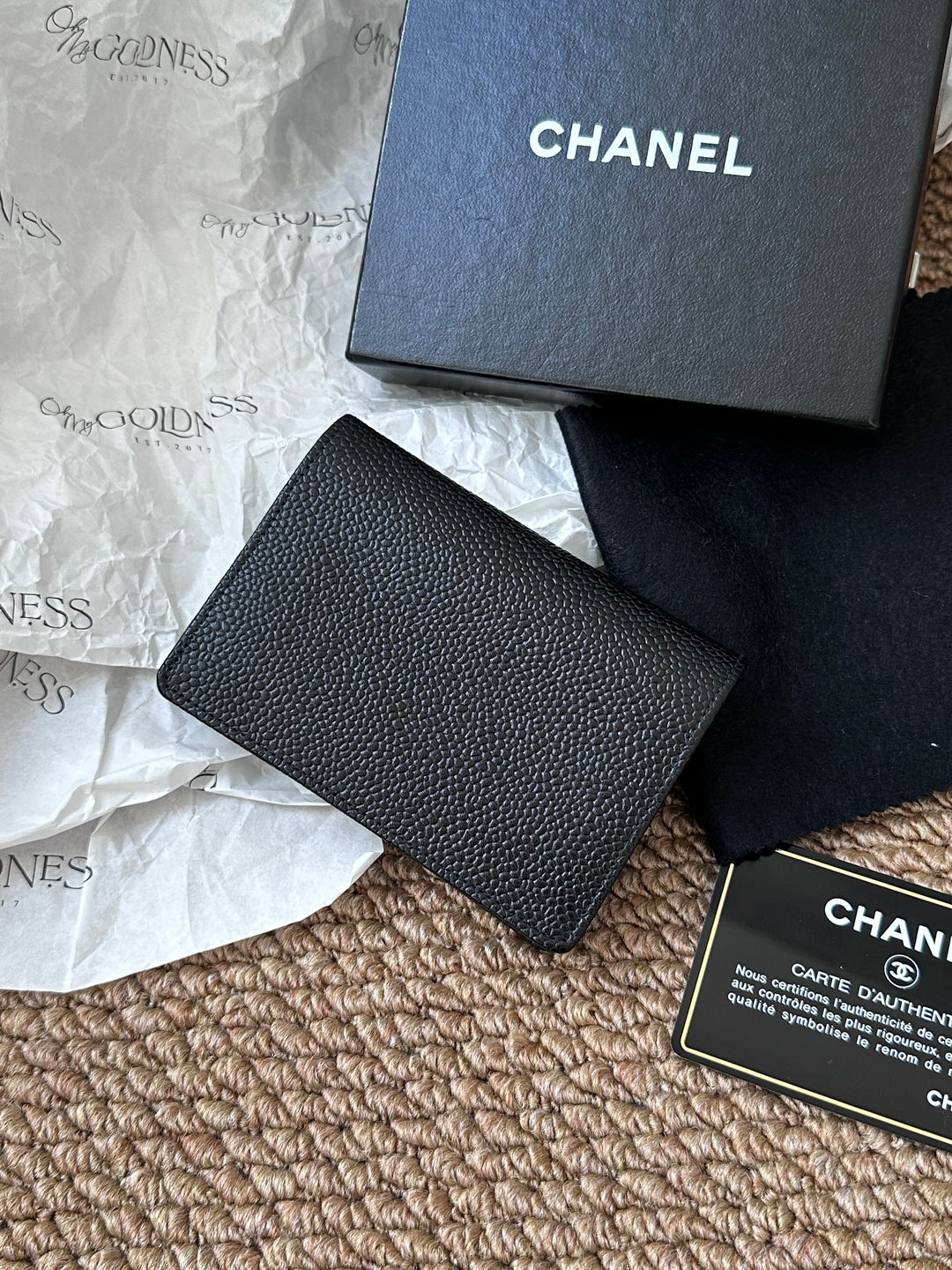 CHANEL Caviar Leather Card Holder 🖤｜Full Set with Box