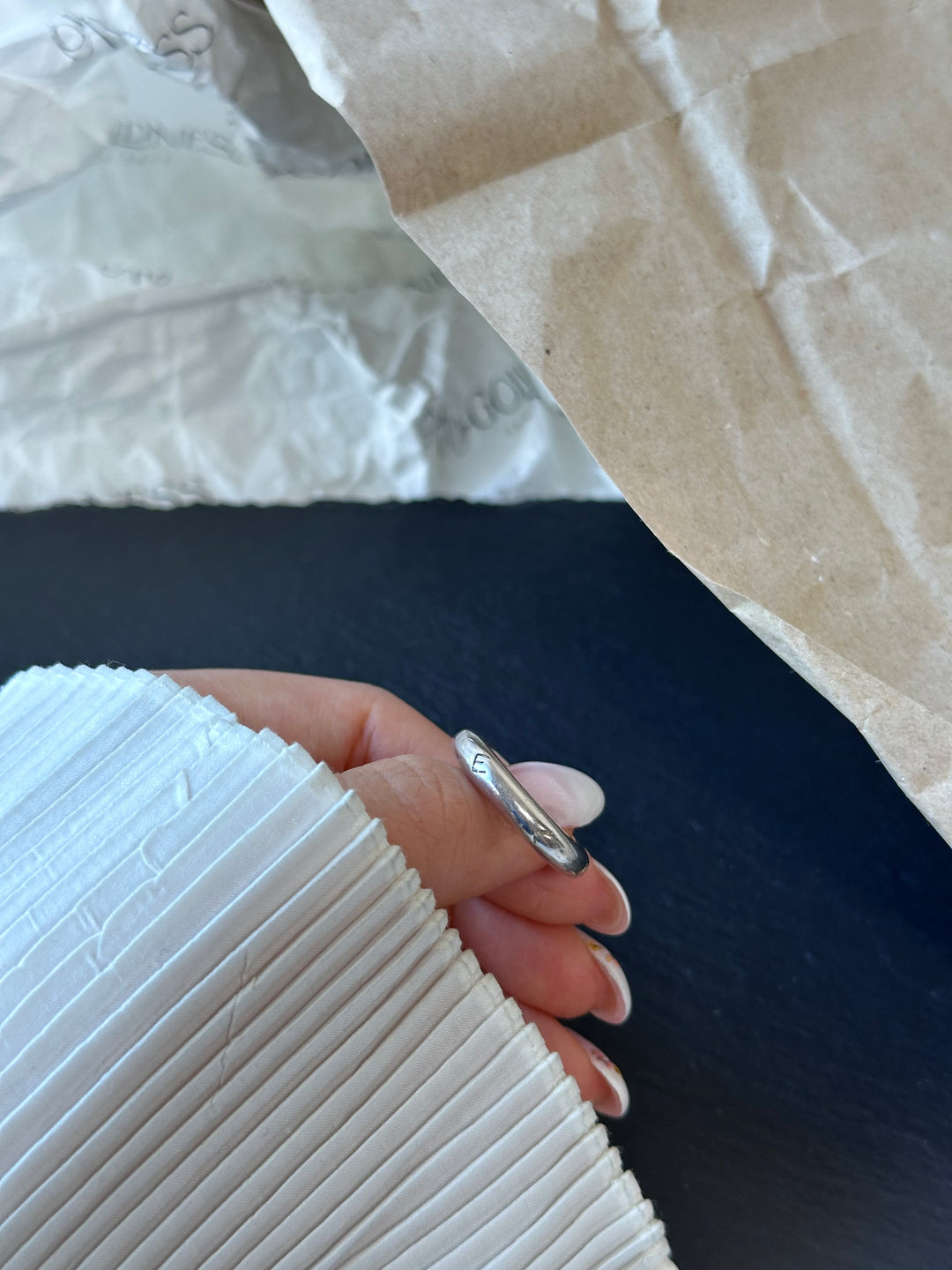 CHANEL Logo Engraved Silver-Tone Ring 💍｜Minimal Chic Stackable Piece